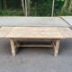 Extensible farmhouse dining table stripped in raw solid oak from the 1970s.
