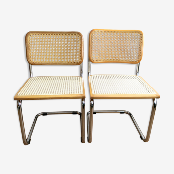 Duo of chairs Cesca B32 by Marcel Breuer