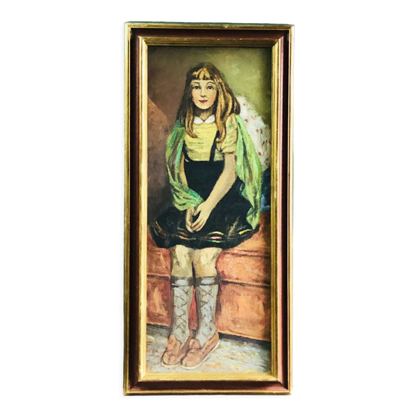 Tableau "la fillette au châle vert