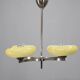 Art Deco nickel chandelier with champagne glass, Czechoslovakia 1930s