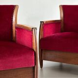 2 x Art Nouveau club chairs.