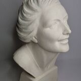 Bust of a young woman by Salvatore Melani, Art Deco style, 48 cm