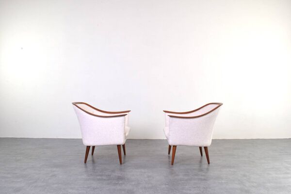 Fauteuils en teck par Fredrik Kayser pour Vatne Lenestolfabrikk, années 1960, ensemble de 2