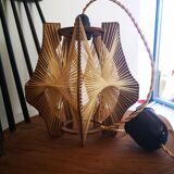 Scandinavian vintage suspension in wood and stretched wires