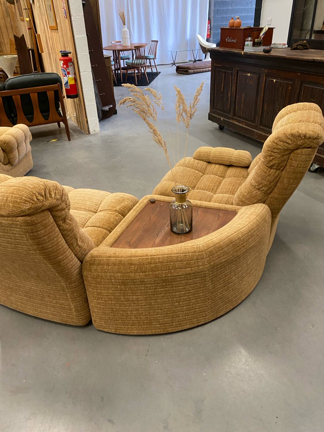 Salon modulable vintage en tissu