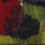 Original mid-century Swedish oil on canvas – “Kubisk Jug and Fruit” by Bror Göransson – vintage & framed – 75 × 58 cm (29.5" × 22.8")