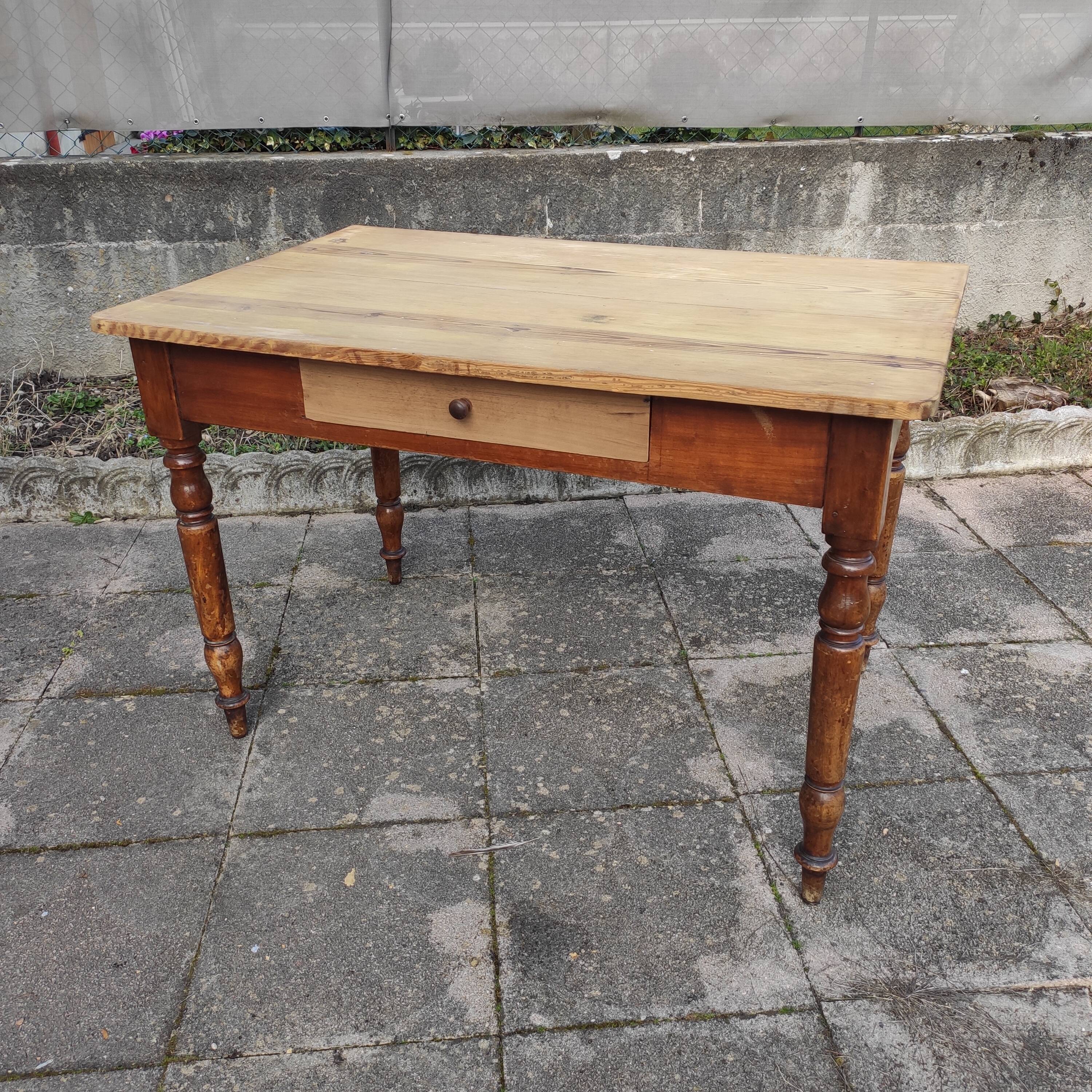 Antique solid wood bistro table