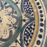 Tunisia ceramic flat glaze cream not very dense diameter 23 cm XVII or XVIII