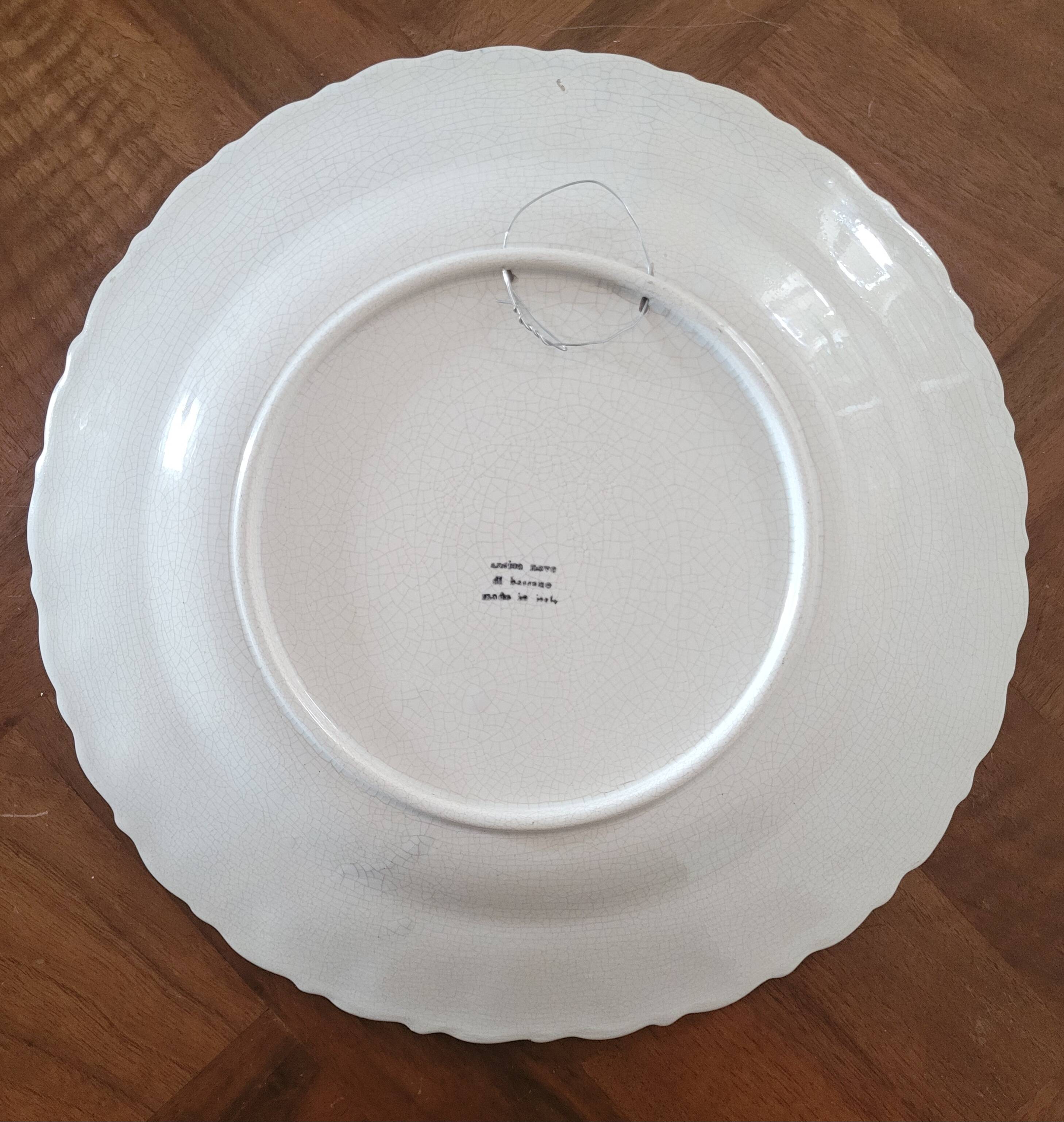Decorative ceramic plate signed Nove di Bassano