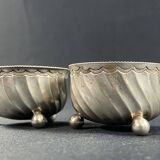 Paire de salerons en argent massif poinçon au charançon