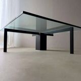 Metaform KW1 coffee table Hank Kwint 1980s glass black metal