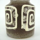 Small brown and beige ceramic vase - VEB Haldensleben - vintage 60s