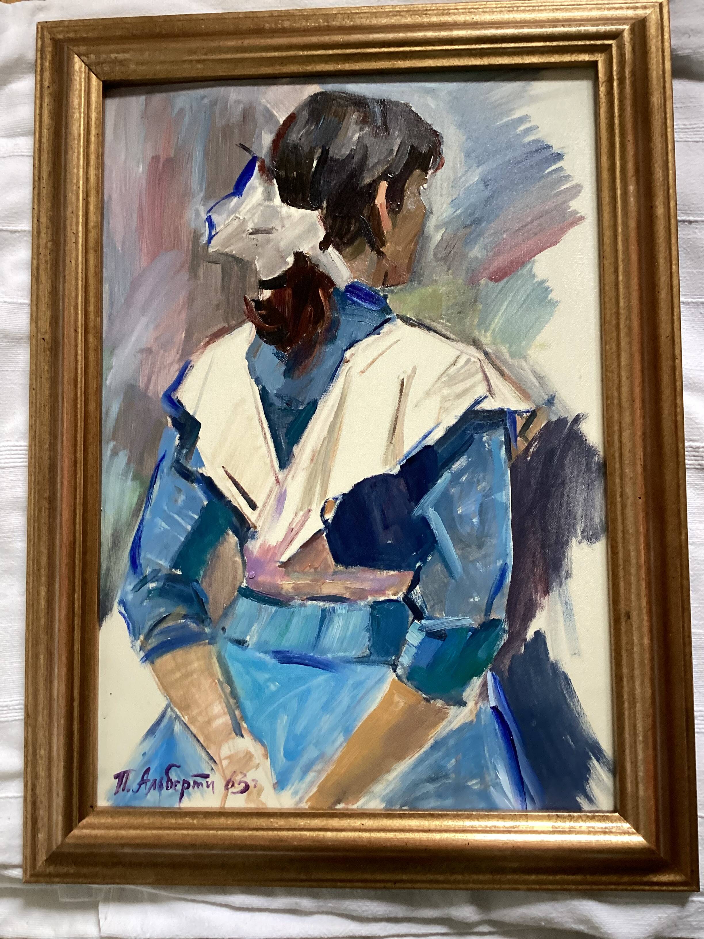 Oil painting on canvas signed dimensions: height -57cm- width -41 cm-