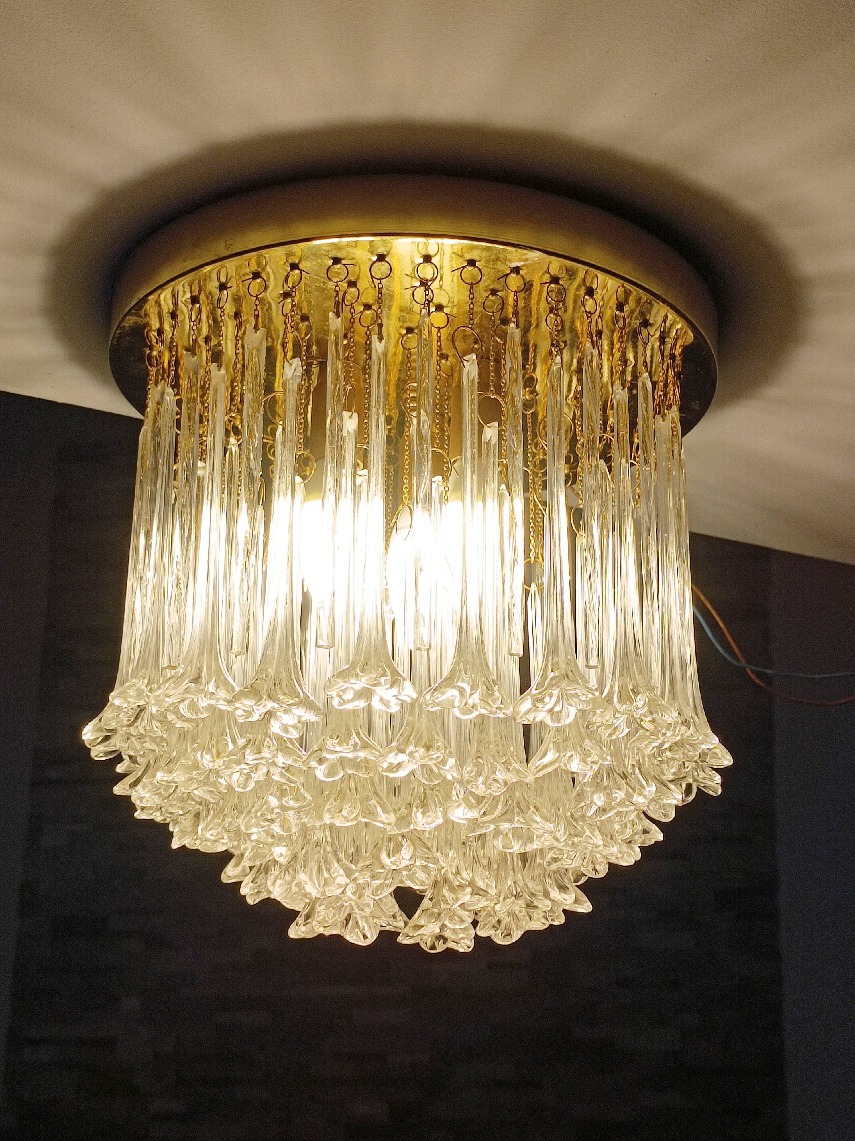Murano glass chandelier by Venini 1960s
