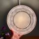 Vintage art deco globe pendant light in white and gold frosted glass