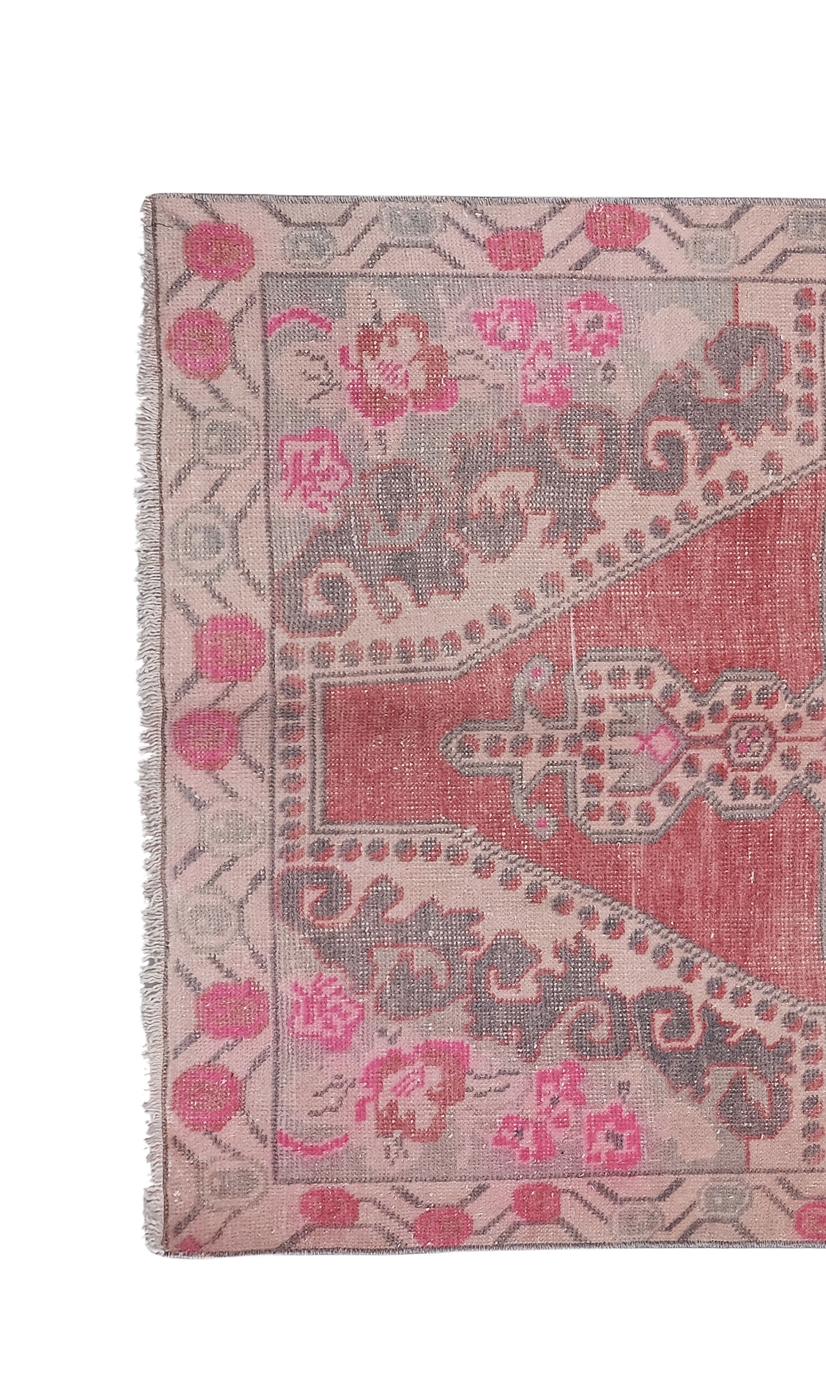 Vintage Turkish rug from Oushak, hand-woven 119x231 cm