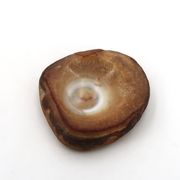 Brown-orange ashtray and pocket tray in natural agate, vintage 1970s.