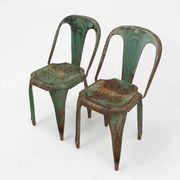 Set of 4 Vintage green Model A Chairs from Tolix, France, 1950s