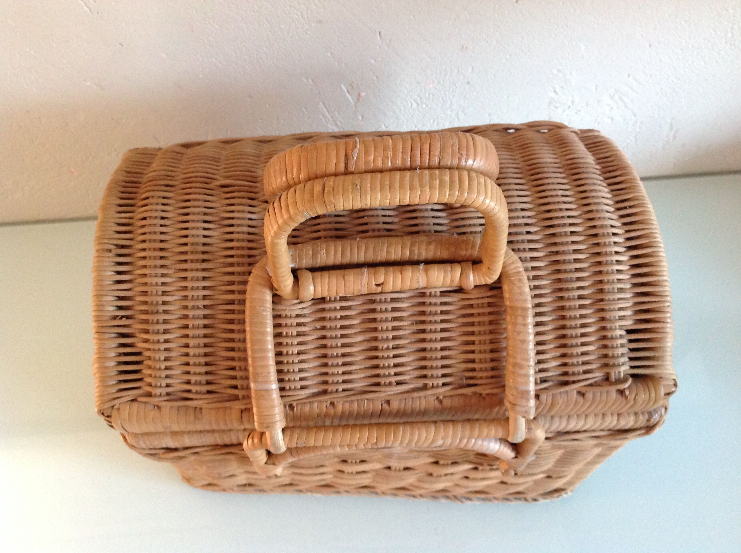 Rattan suitcase vintage 60/70