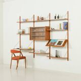Danish vintage teak wall unit attributed to Preben Sorensen, 1960s