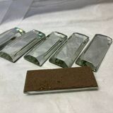 Set of 6 beveled glass knife holders
