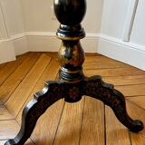 Guéridon bois laque noir Napoléon III