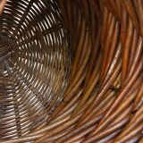 Large wicker basket, storage bucket or XL planter, 1970s