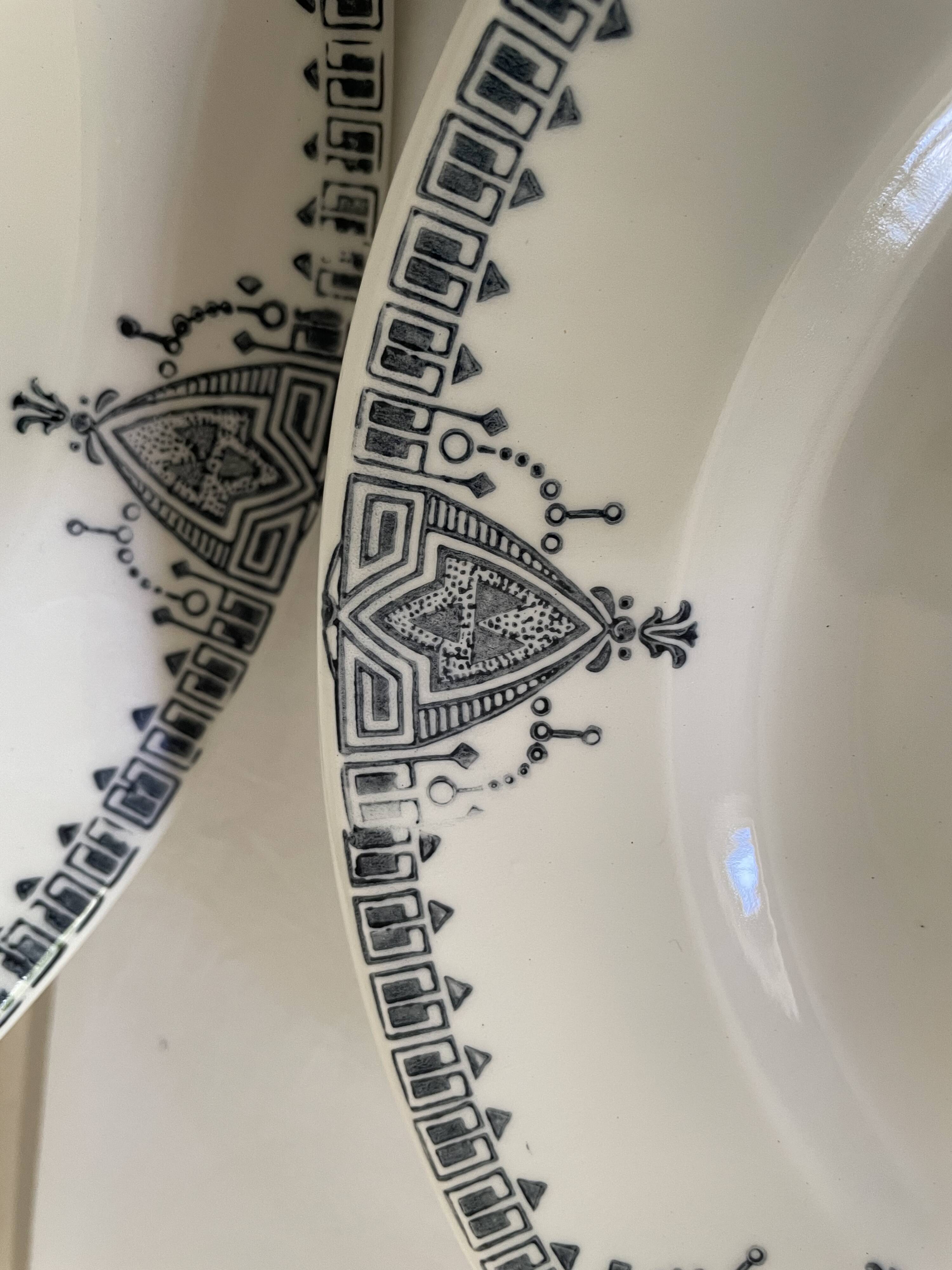 Flat ironstone plates bft 19th century