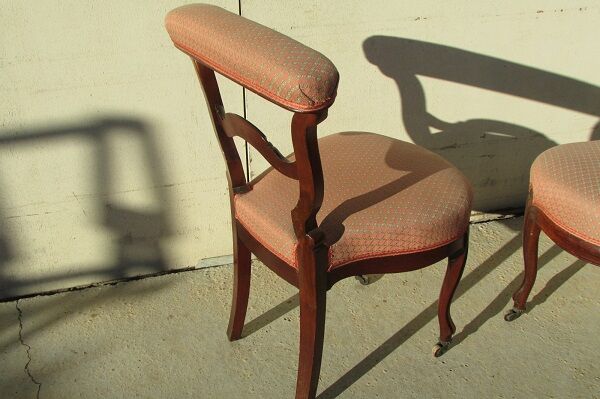 Lot of 5 chairs called pontoon or voyeuristic, Napoleon III , mahogany