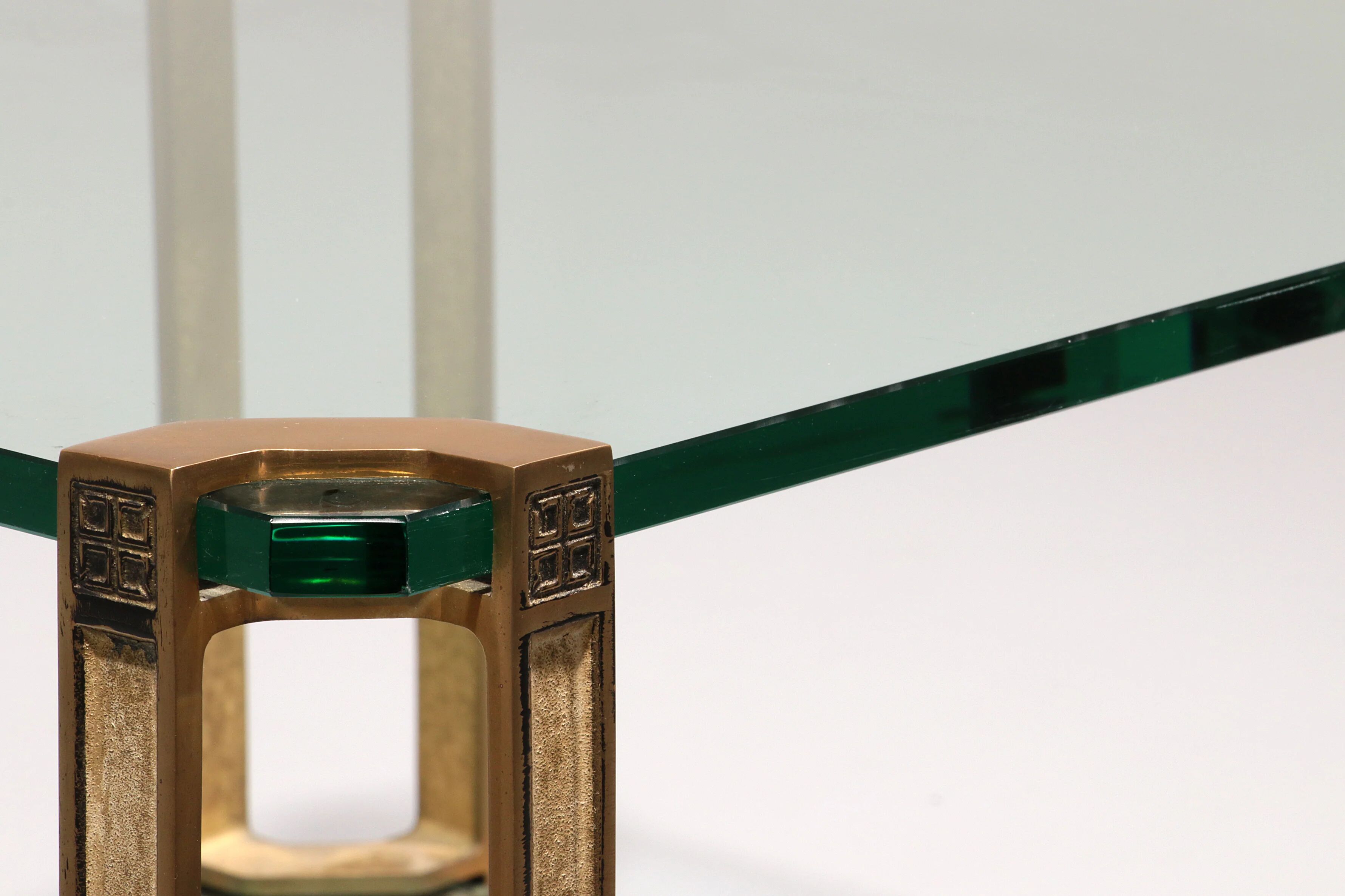 Peter Ghyczy T24 coffee table double glass 70s design 60x60