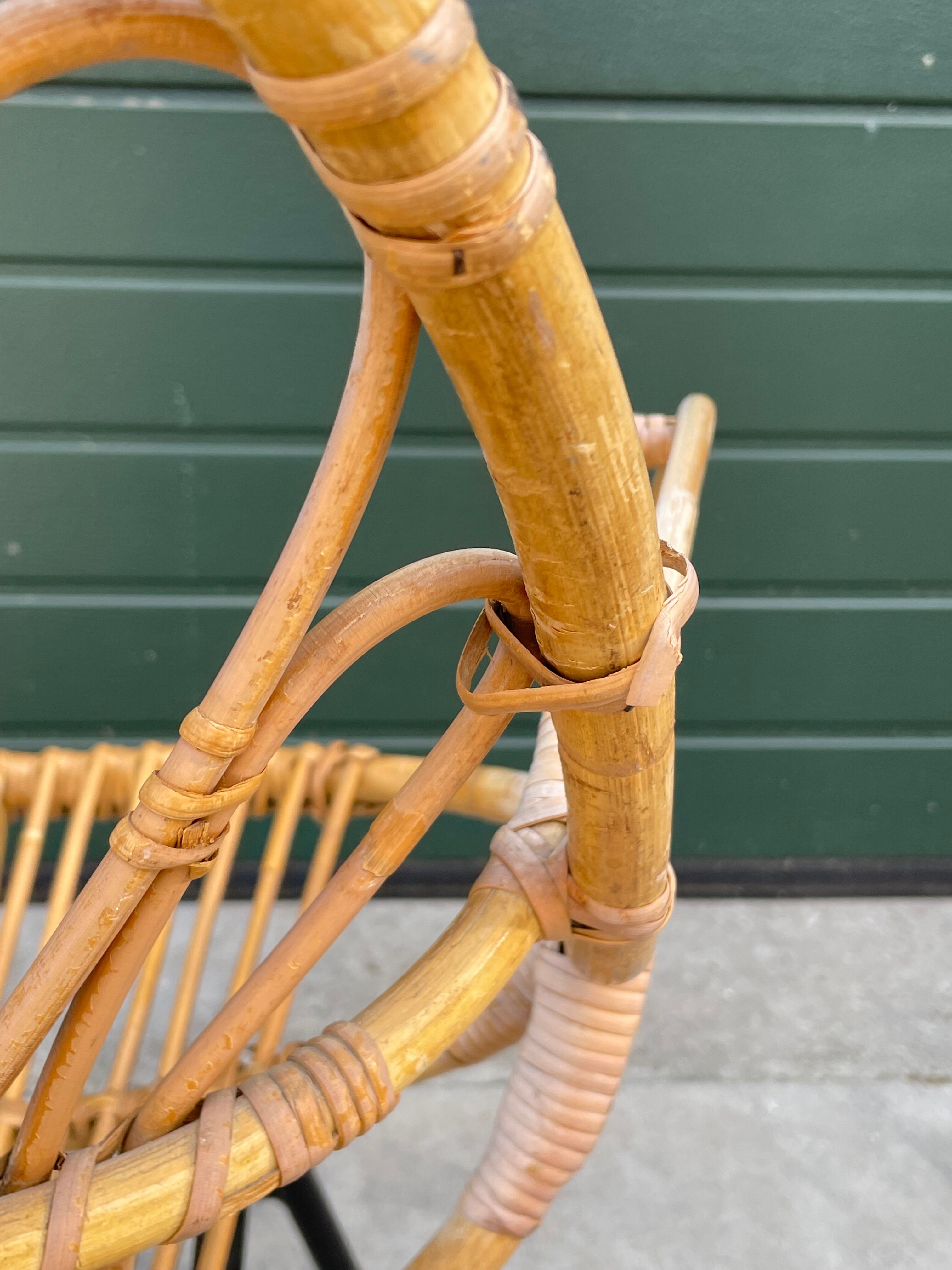 Rattan chair by Dirk van Sliedregt Rohe Noordwolde 1960 in the Netherlands