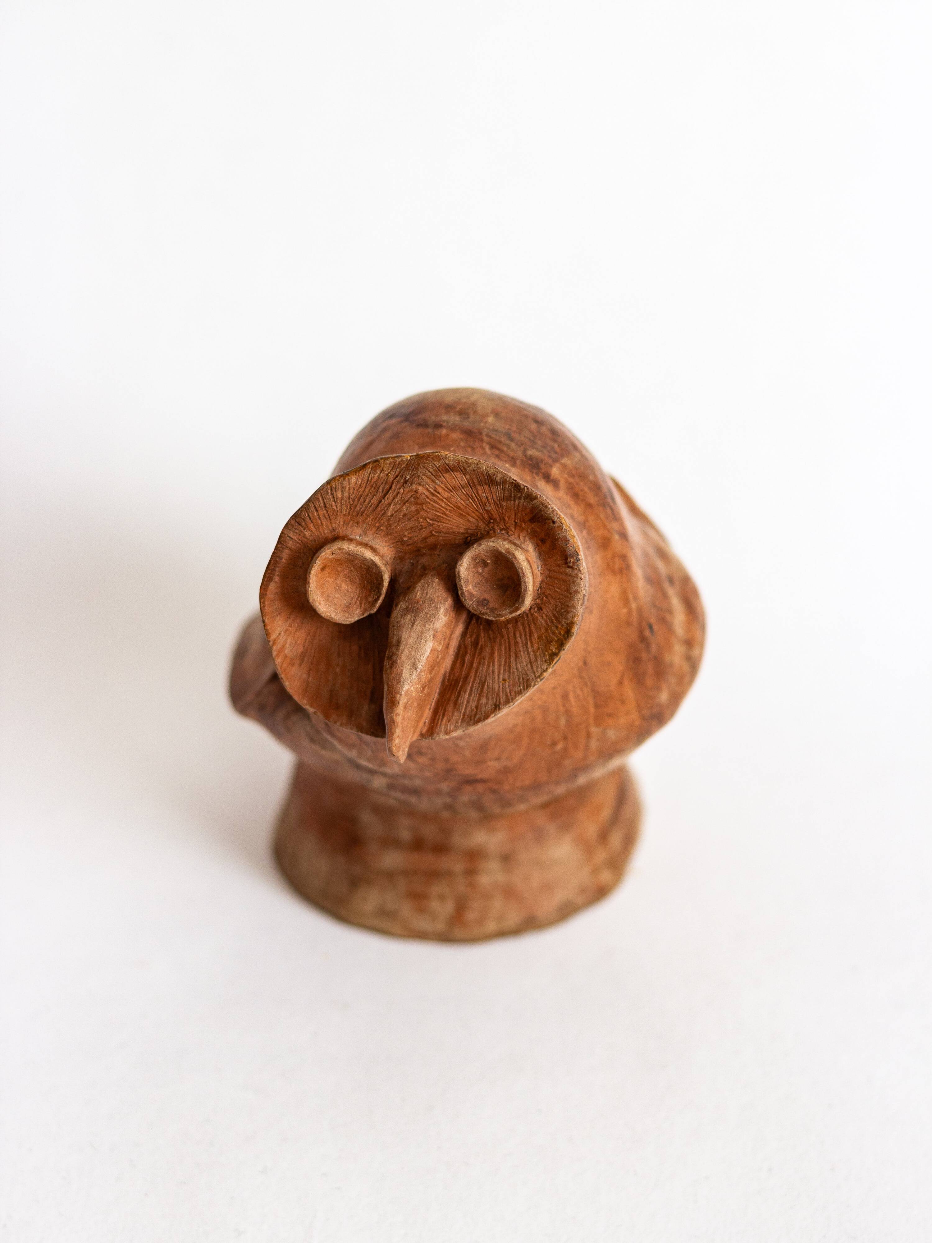 Terracotta owl, anonymous work, circa 1960s