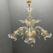 Large Venetian Murano Glass Chandeliers Set of 2