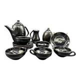 Brutalist black ceramic coffee service – Modernist design