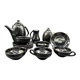 Brutalist black ceramic coffee service – Modernist design