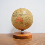 Mid-century Small Globe with  Wooden Base, by prof Paul Rath,1950‘s