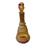 Amber Carved Glass Carafe with Stopper
