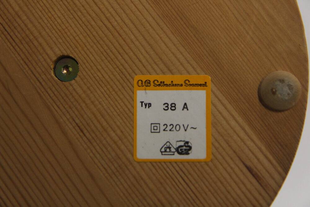 Scandinavian pine floor lamp, GB Solbackens Svarveri, Sweden, 1970