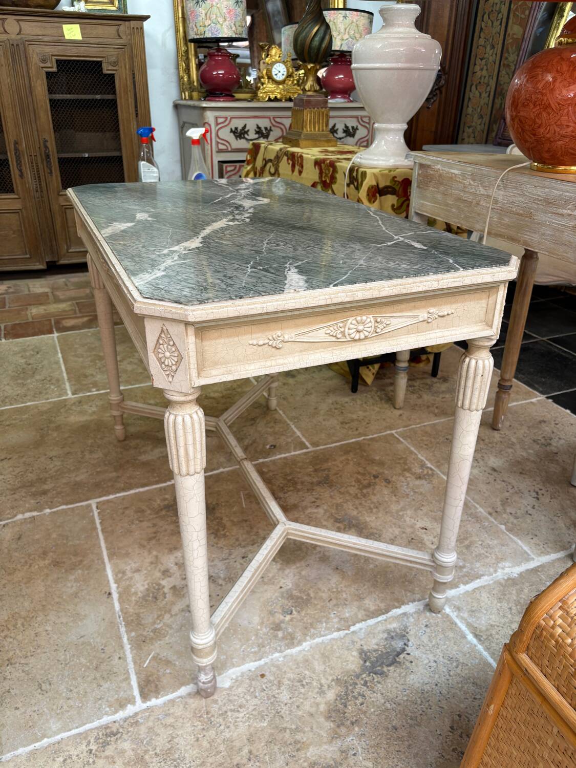 Table style Louis XVI en marbre vert