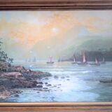 Impressionist seascape, oil on canvas signed and framed