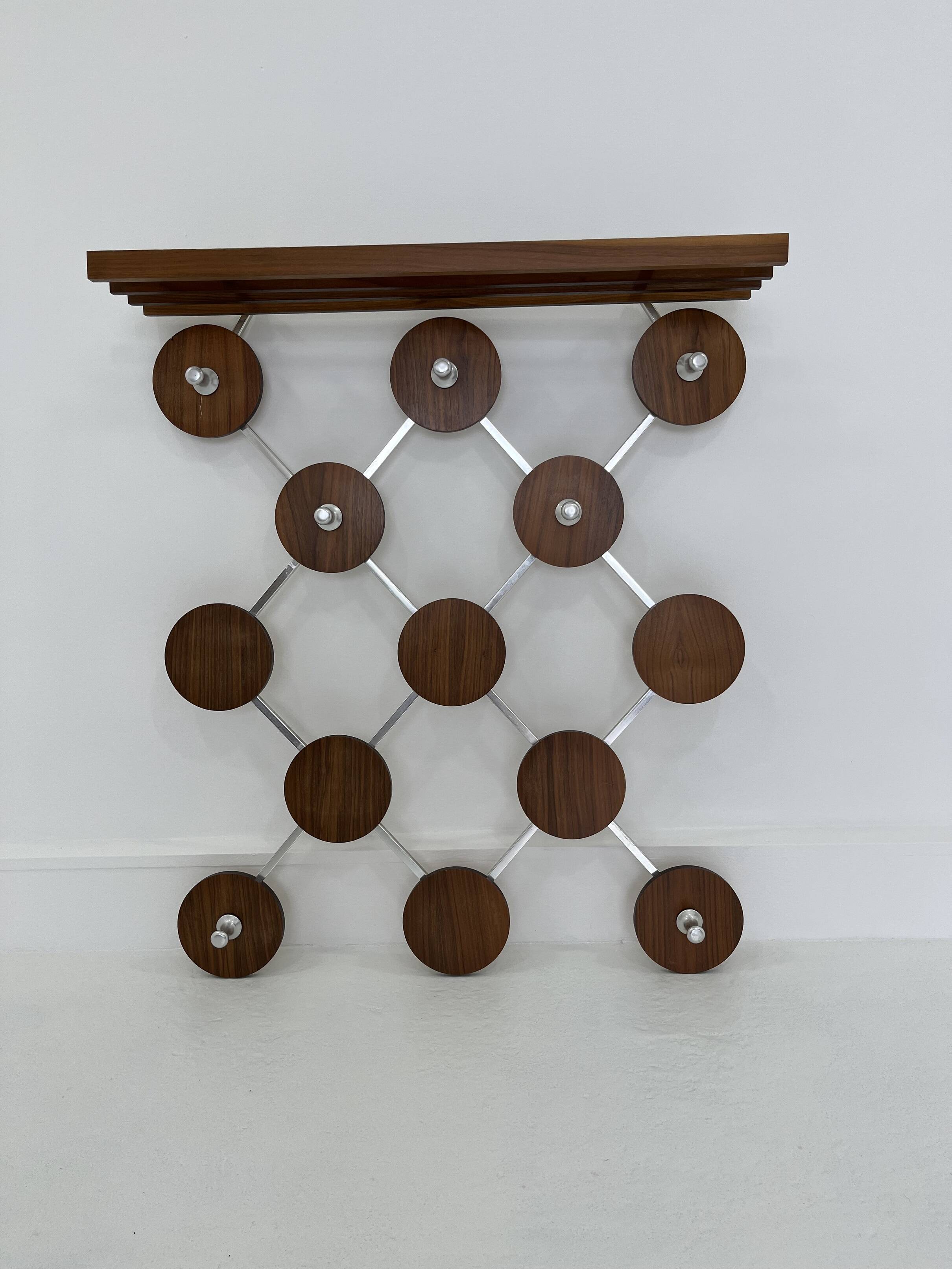 Vintage Scandinavianteak and Metal Coat Rack, 1960s