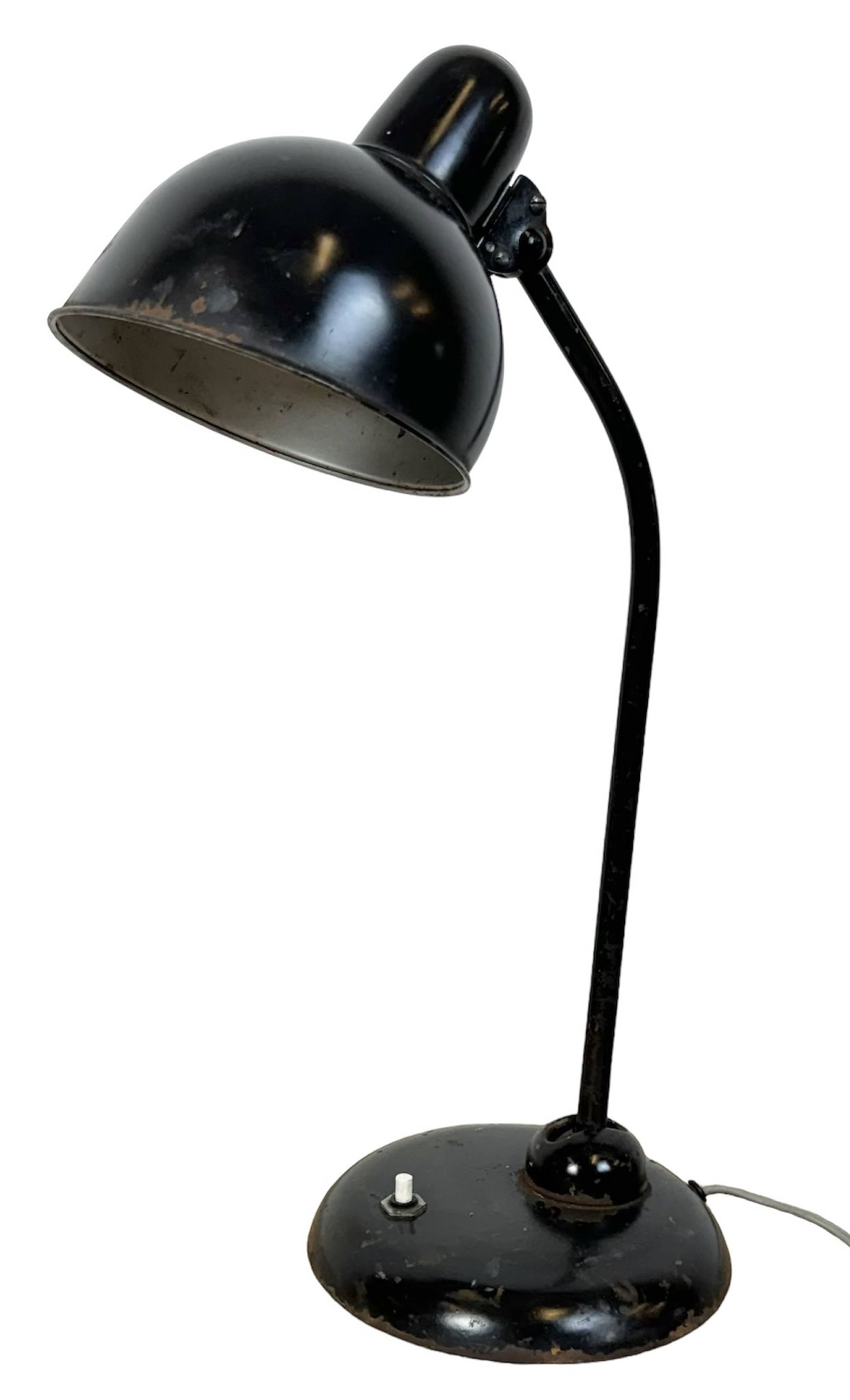 Lampe de table industrielle Bauhaus noire, années 1930