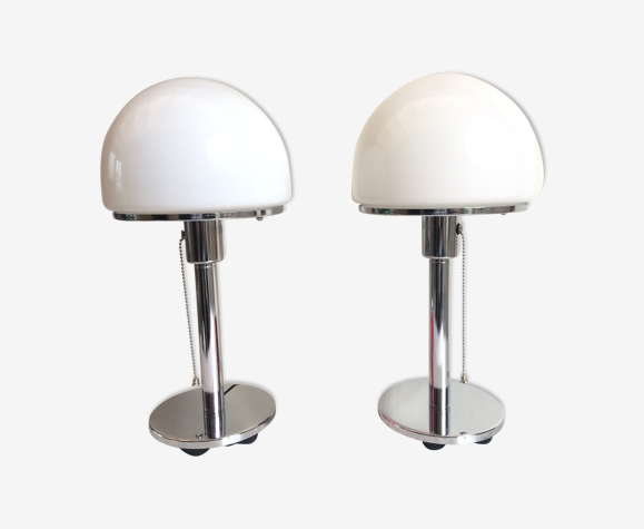 Paire De Lampe Reedition Wilhelm Wagenfeld Wa 24 Design Bauhaus Moderniste Selency Wagenfeld Lampe Original