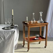 Wooden rolling trolley with removable top H66 75x35