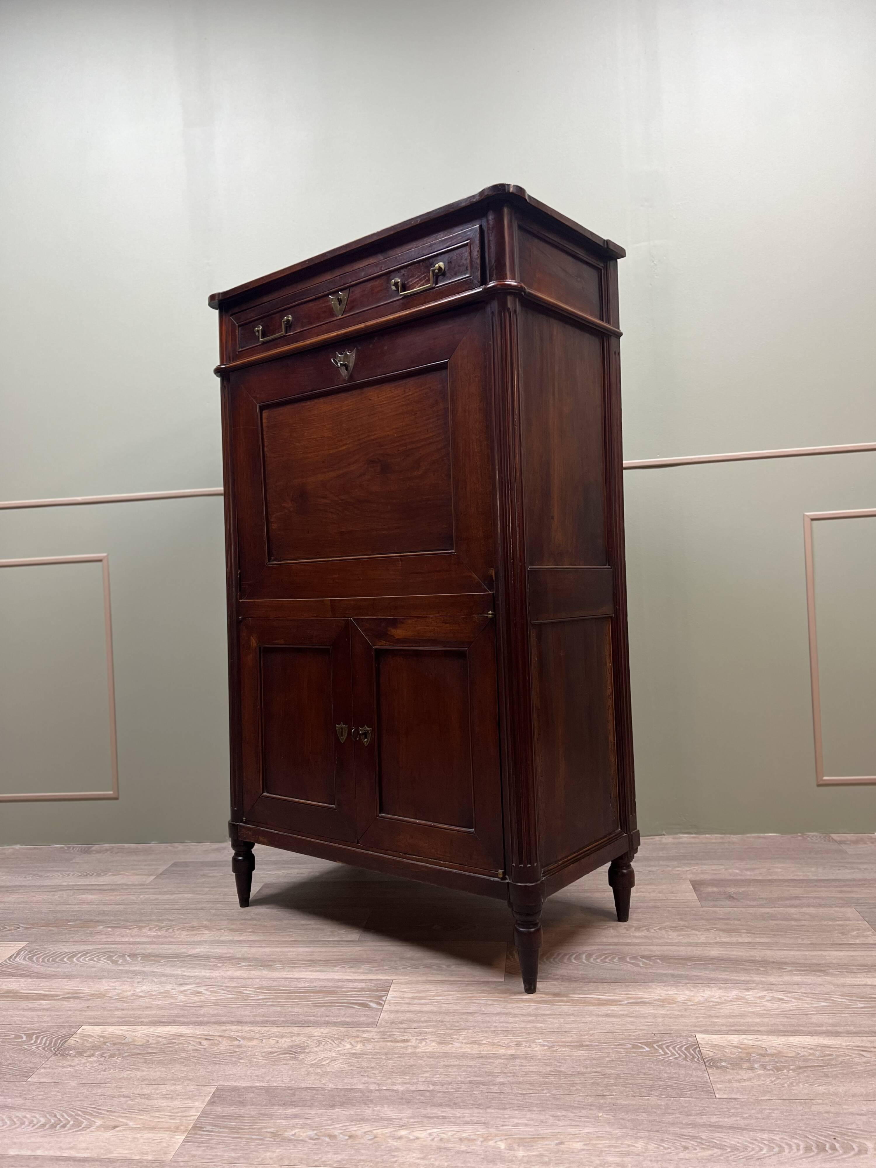 Mahogany Secretary Louis XVI XIII Eme Century