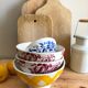 Ancient bowl Digoin blue flowers