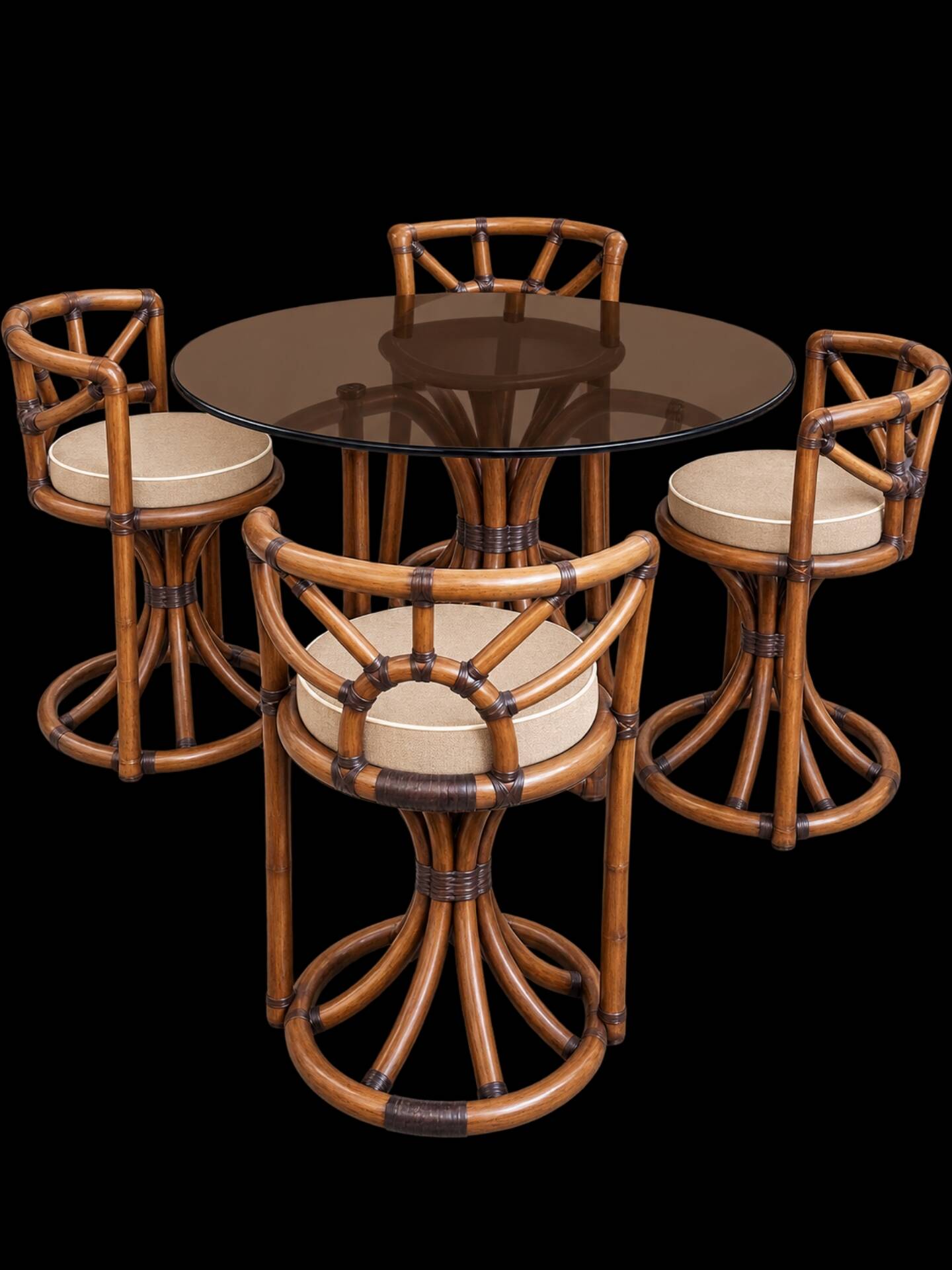 1970s bamboo dining set.