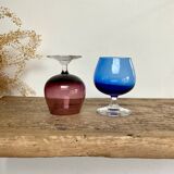 4 verres couleurs vintage