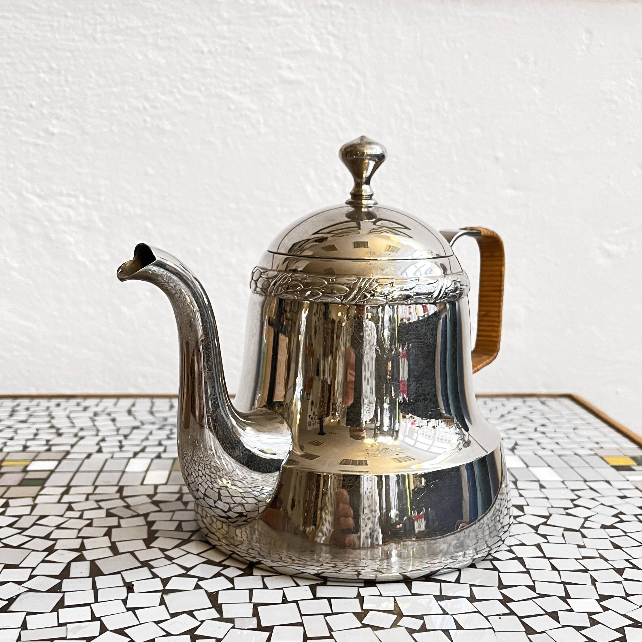 Plated art deco teapot jug, Christofle, France, 1940s.
