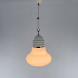 1960s Metal & Milk Glass Pendant Light, Italy